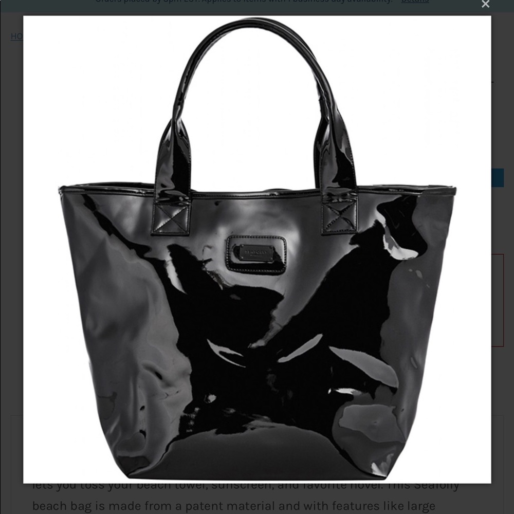 Seafolly patent leather tote bag